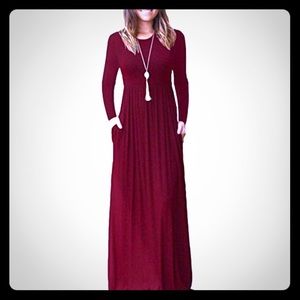 AUSELILY Women Long Sleeve Maxi Casual Long Dress